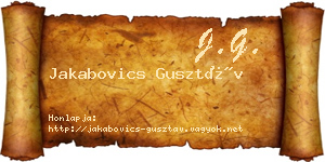 Jakabovics Gusztáv névjegykártya