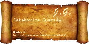 Jakabovics Gusztáv névjegykártya