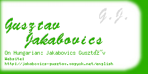 gusztav jakabovics business card